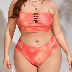 Peachy Tie-Dye Plus Bikini